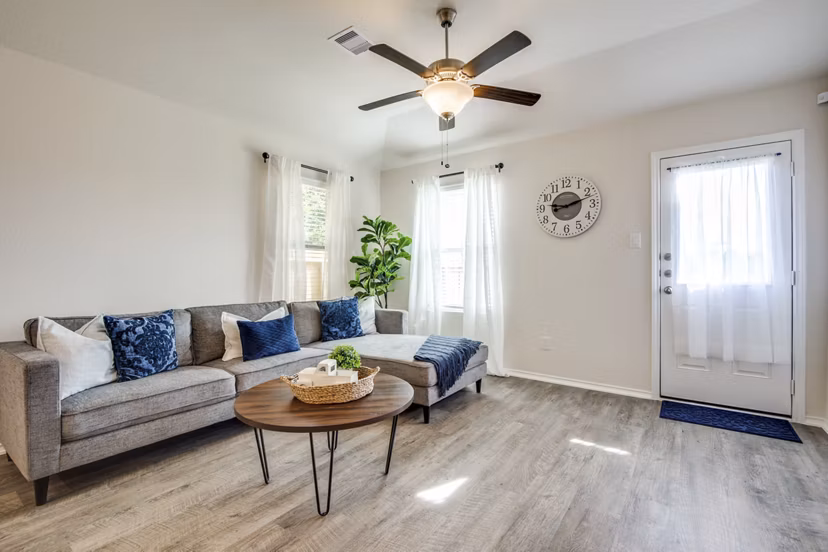 living room at Village at Granger Pines Apartments