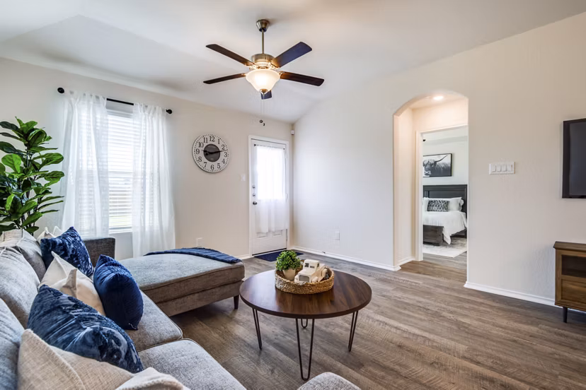 living room at Village at Granger Pines Apartments