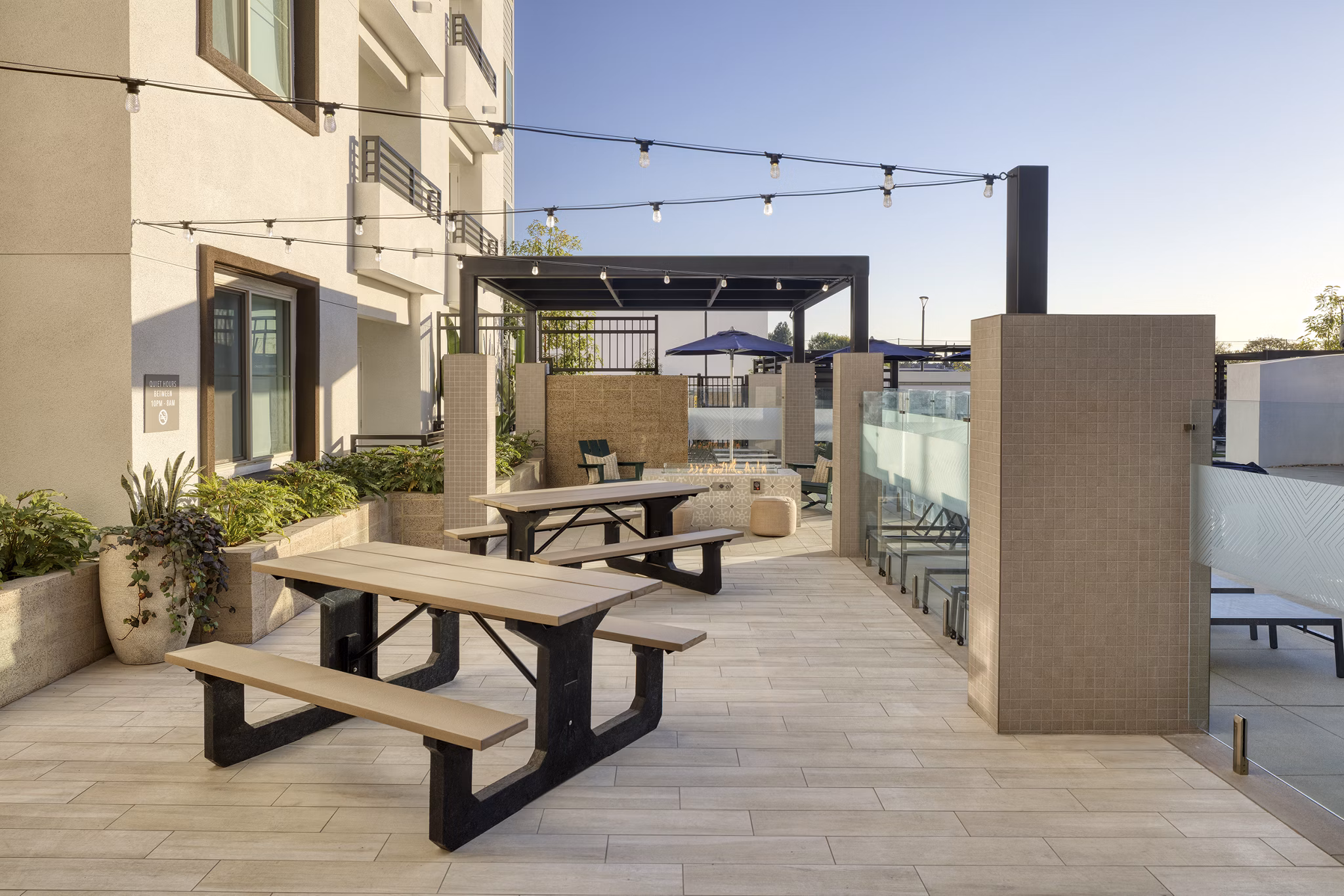 fire pit at Zia Apartments
