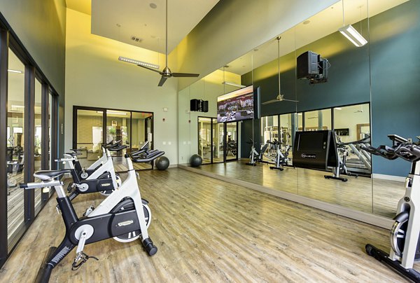 fitness center at The Views at Harbortown Apartments