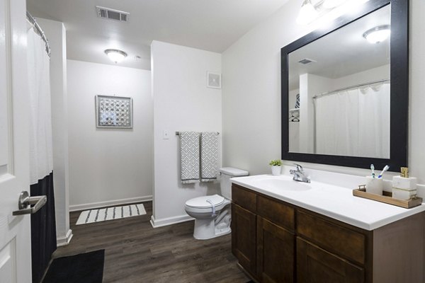 bathroom at Trifecta Apartments