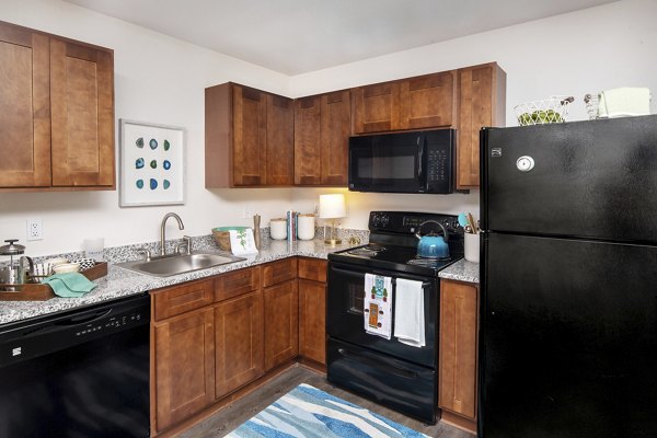 kitchen at Trifecta Apartments