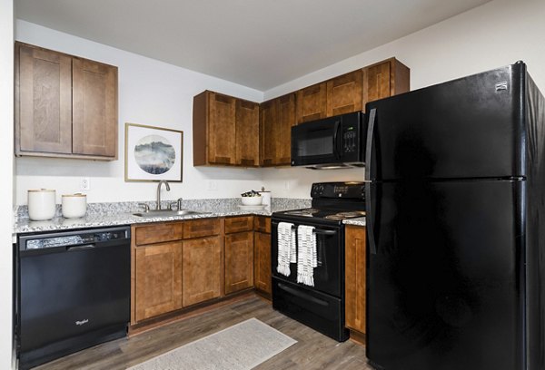 kitchen at Trifecta Apartments