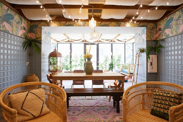 Elegant clubhouse featuring modern decor and seating at The Highline Apartments