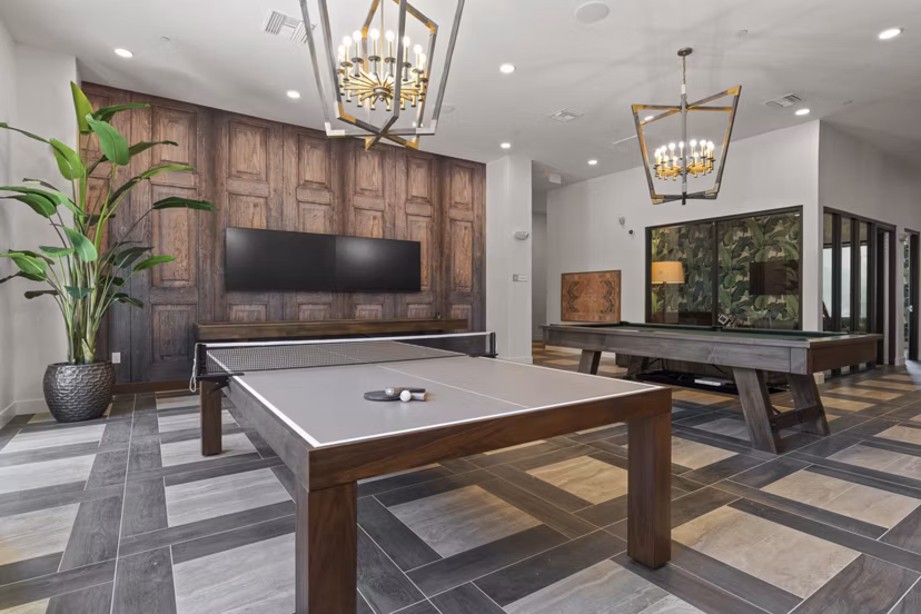 Clubhouse featuring modern decor and seating at Solara Vista Apartments