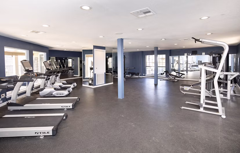 fitness center at Circle at Point Park Apartments