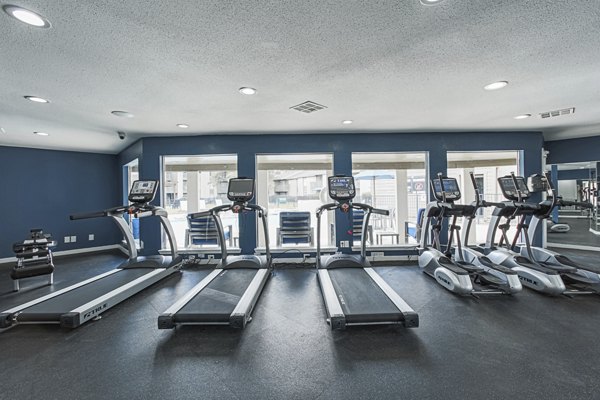 Fitness center featuring modern equipment at Circle at Point Park Apartments