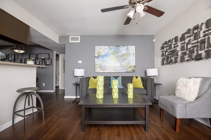living room at Circle at Point Park Apartments