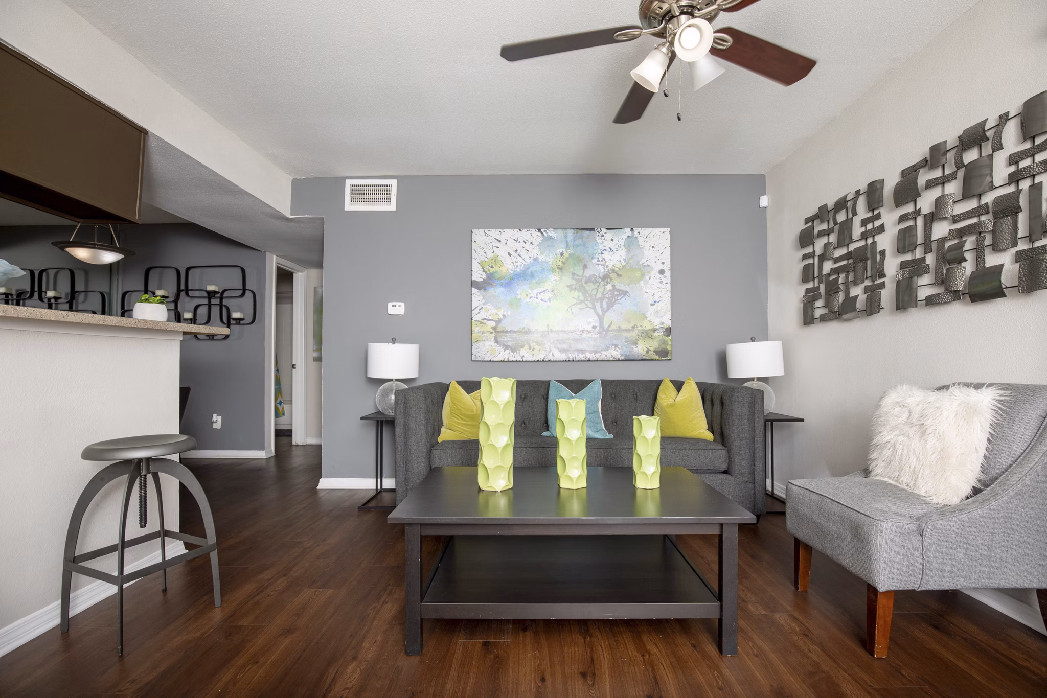 living room at Circle at Point Park Apartments
