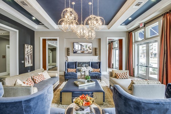 Welcoming clubhouse lobby with modern decor at The Kathryn Apartments