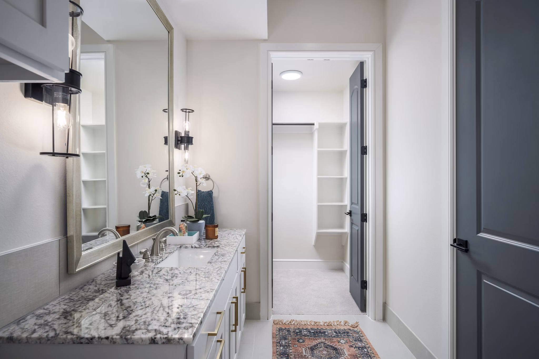 Modern bathroom with elegant fixtures at The Margo Apartments
