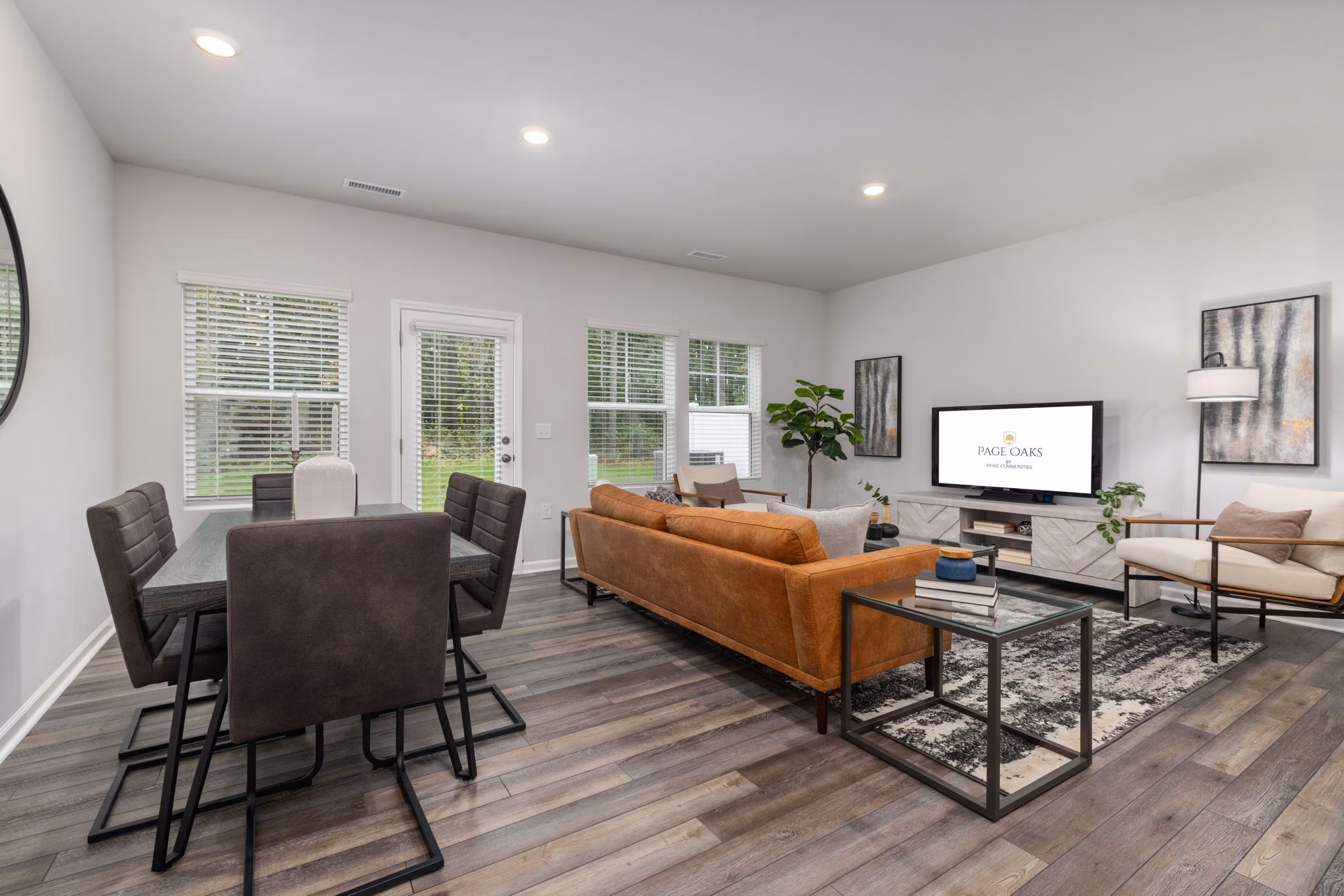 living room at Page Oaks Apartments