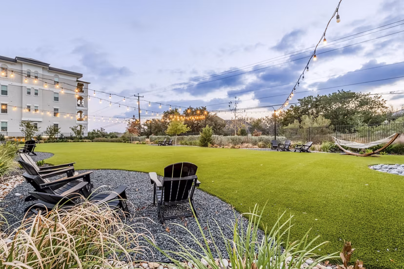 patio area at The View at TPC Apartments