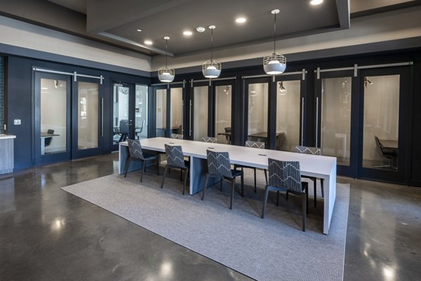 Luxury clubhouse at Union House Apartments with modern dÃ©cor and spacious seating area, perfect for residents' gatherings and events