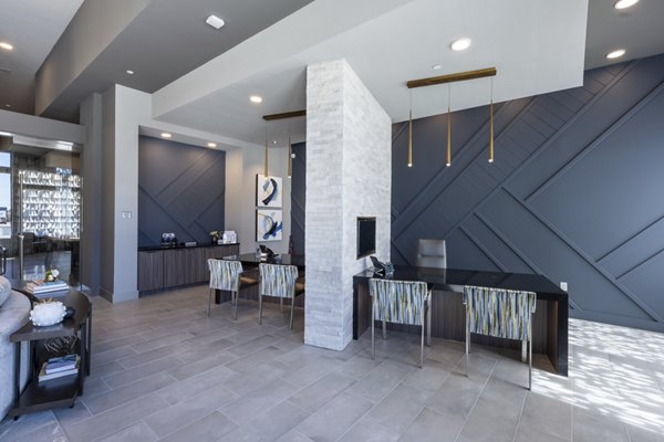 Clubhouse featuring modern decor and seating at Union House Apartments