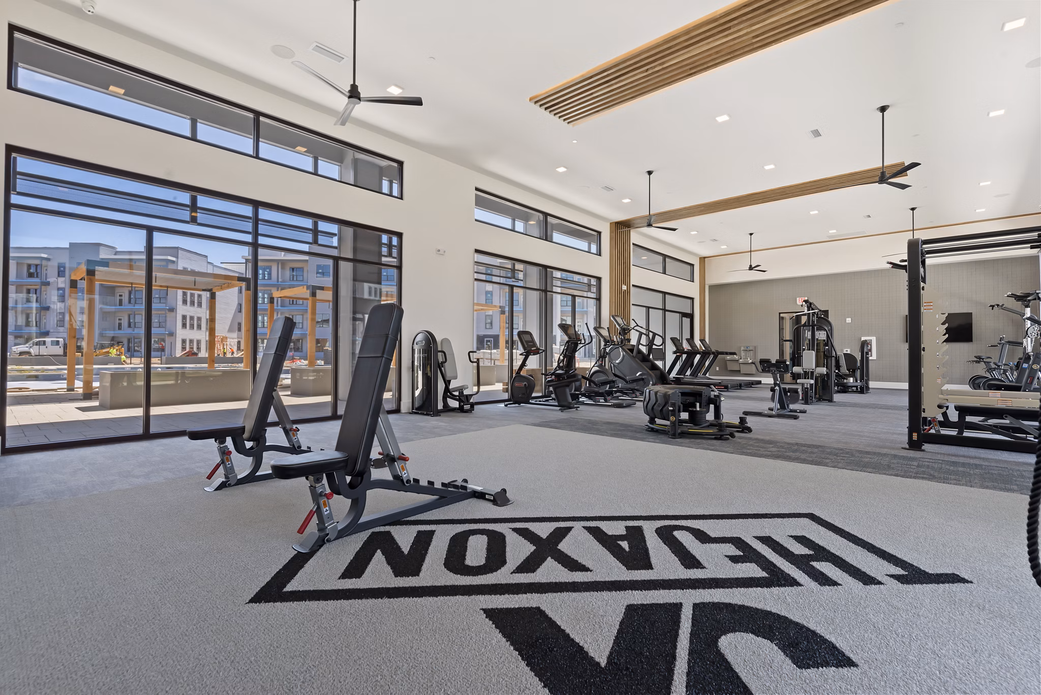 fitness center at The Jaxon Luxury Apartments