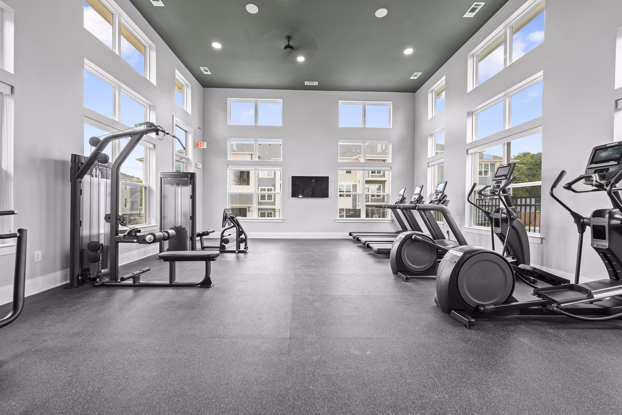 fitness center at Evermore Apartments