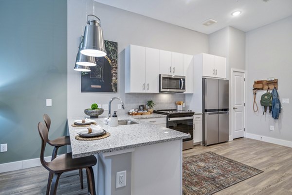 kitchen at 101 Depot Apartments