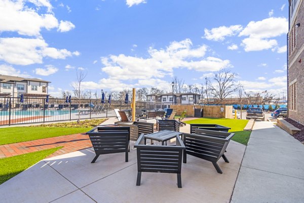 fire pit/patio at 101 Depot Apartments