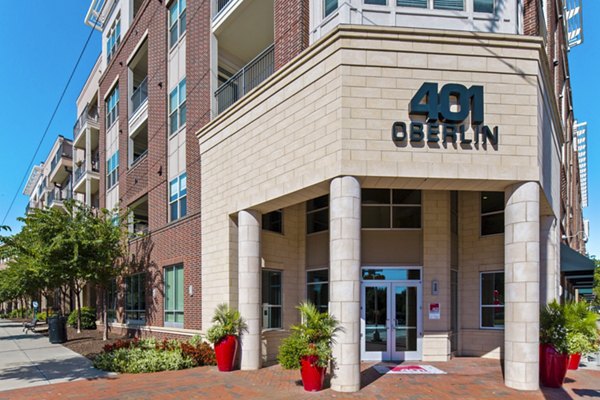 401 Oberlin Apartments: Modern luxury apartment with sleek design and landscaped grounds