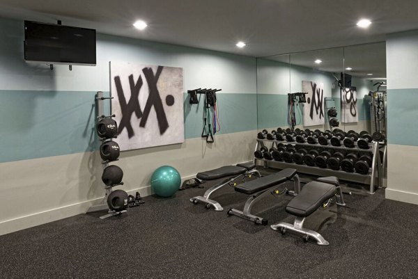 fitness center at 62 Eleven Apartments