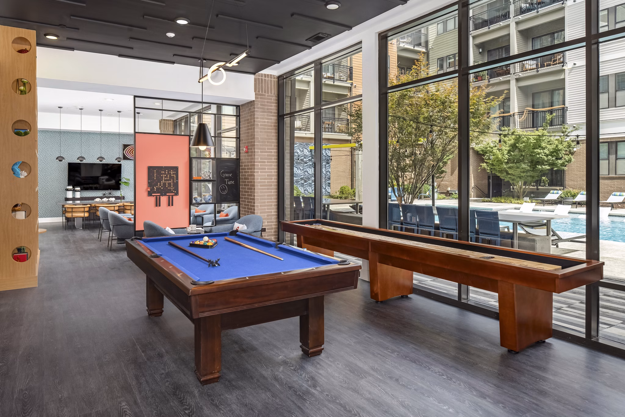 clubhouse at 675 N Highland Apartments