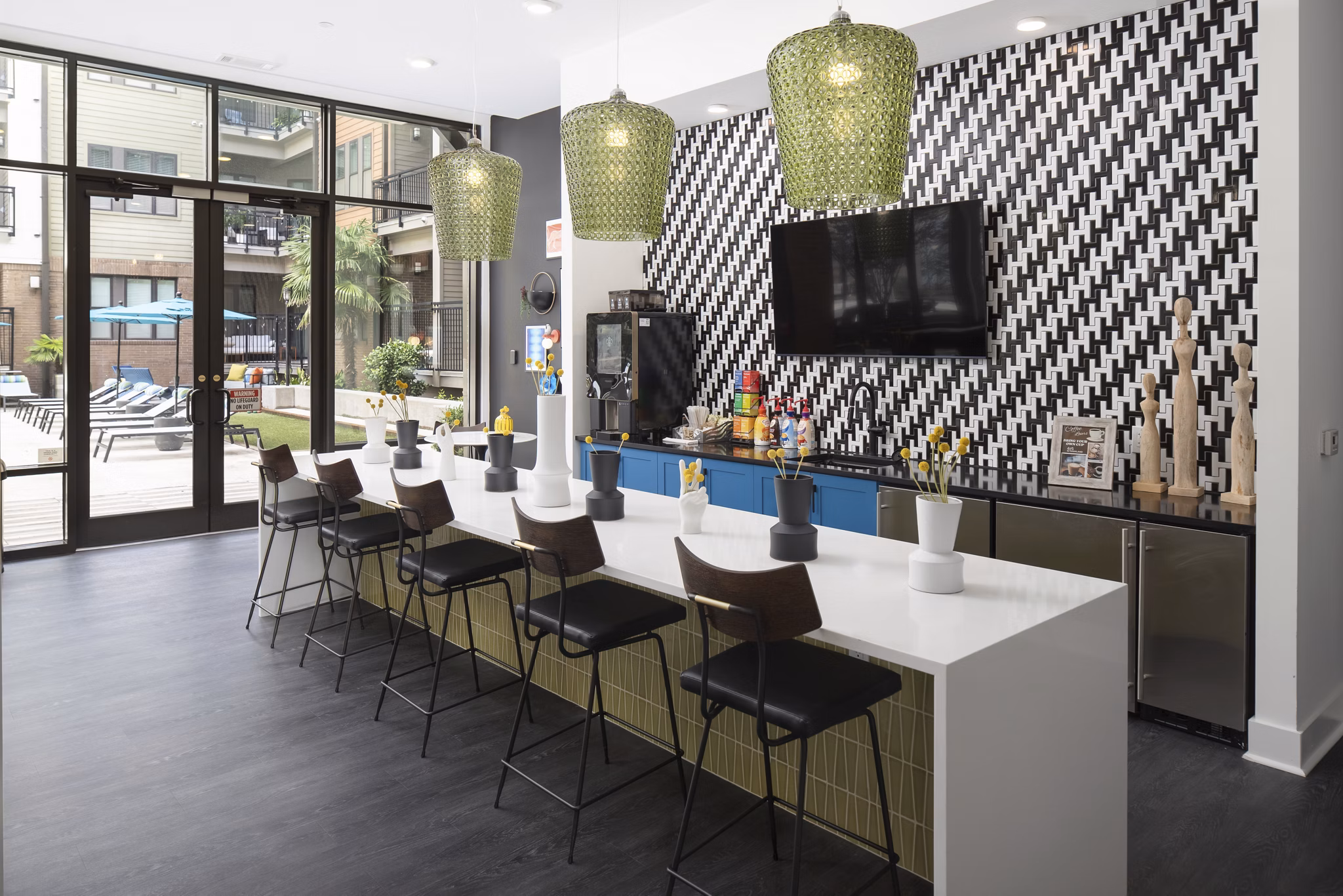 clubhouse at 675 N Highland Apartments