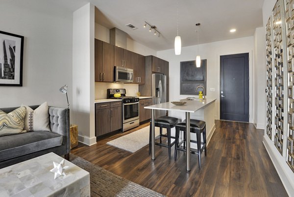 Kitchen at 675 N Highland Apartments