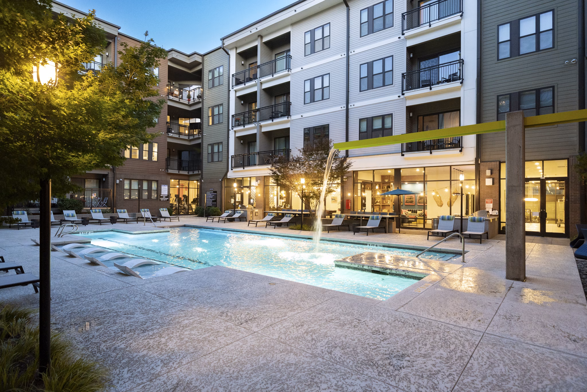 pool at 675 N Highland Apartments