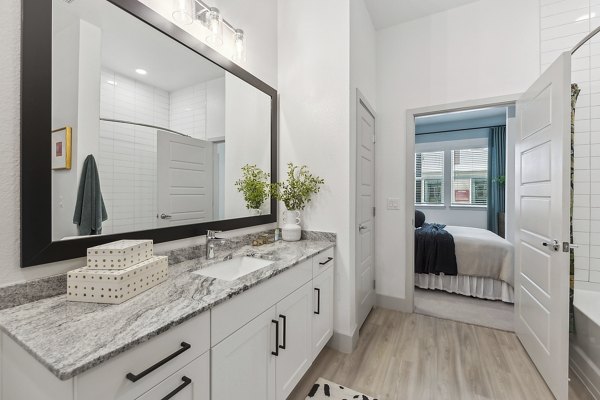bathroom at The Albright Apartments 