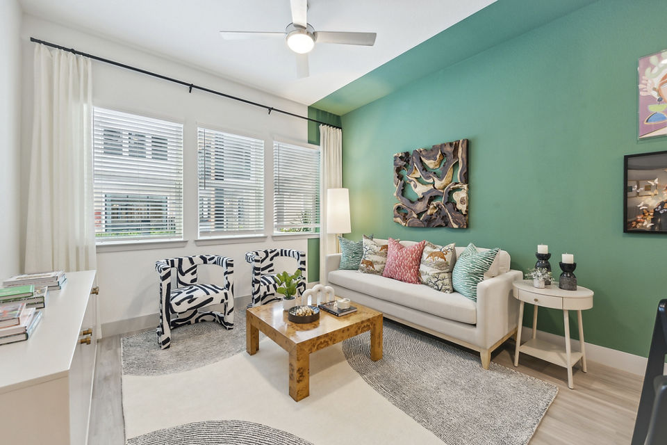 living room at The Albright Apartments 
