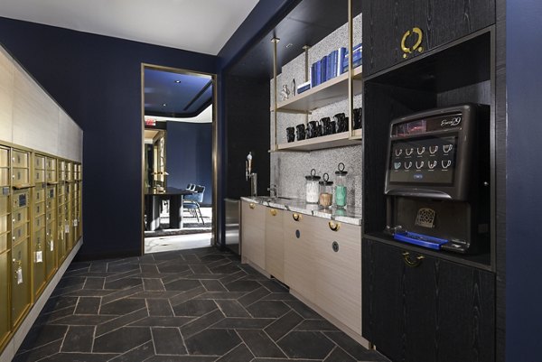 Mail room equipped with secure parcel lockers at Alta 801 Apartments