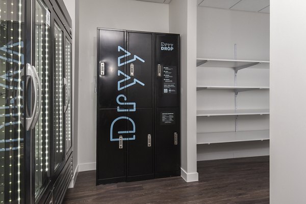 Modern clubhouse featuring lounge and kitchen amenities at Alta 801 Apartments, a Greystar luxury community in Salt Lake City