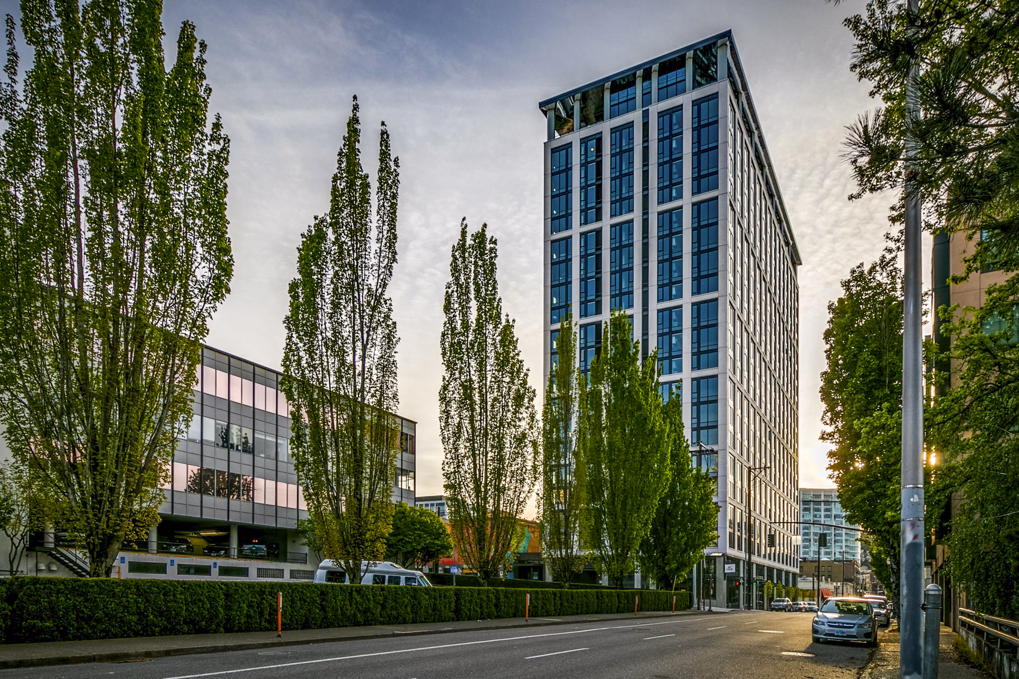 Alta ART Tower: Sleek modern high-rise luxury apartments in arts district with city skyline views