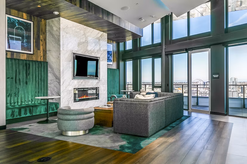 Stylish clubhouse with modern design elements in Alta ART Tower Apartments