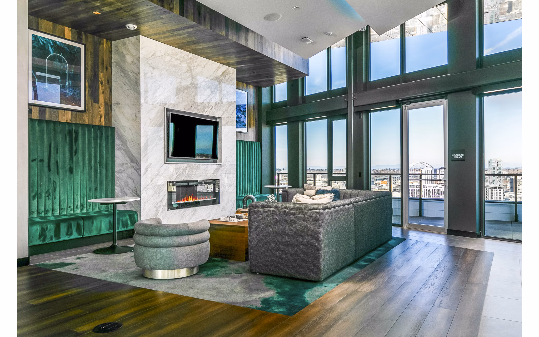 Stylish clubhouse with modern design elements in Alta ART Tower Apartments