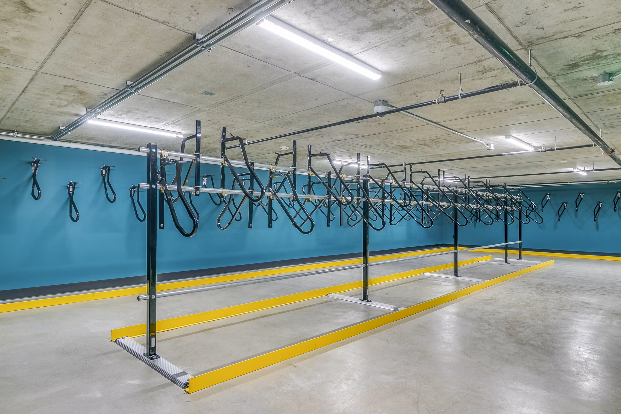 Secure bike storage at Alta ART Tower Apartments with easy access and modern facilities in a vibrant urban setting