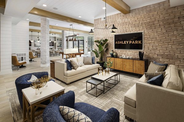 Modern clubhouse featuring elegant decor at Alta Ashley Park Apartments