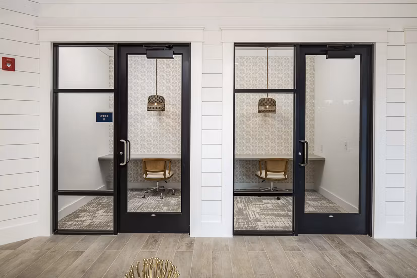 Modern club house with stylish seating at Alta Ashley Park Apartments