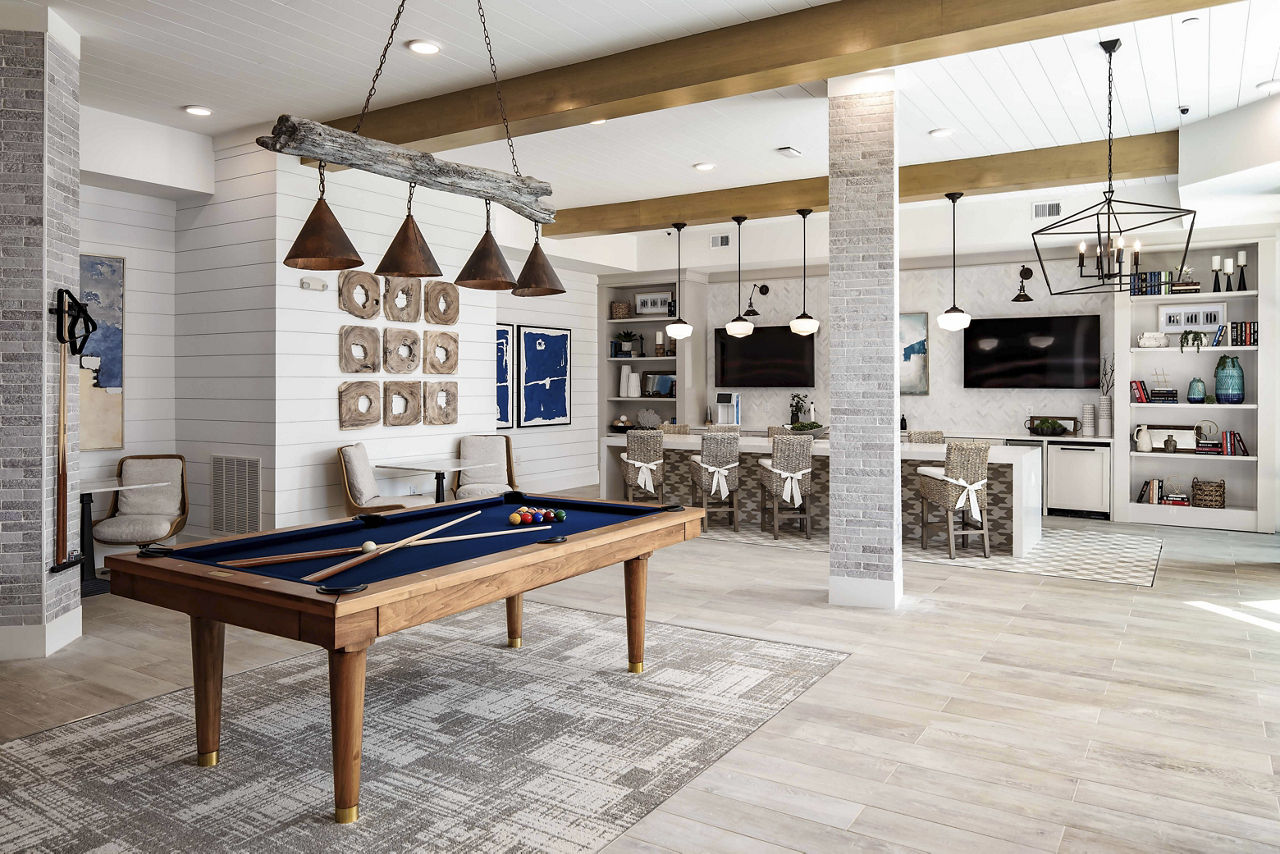 Game room at The Ashley
