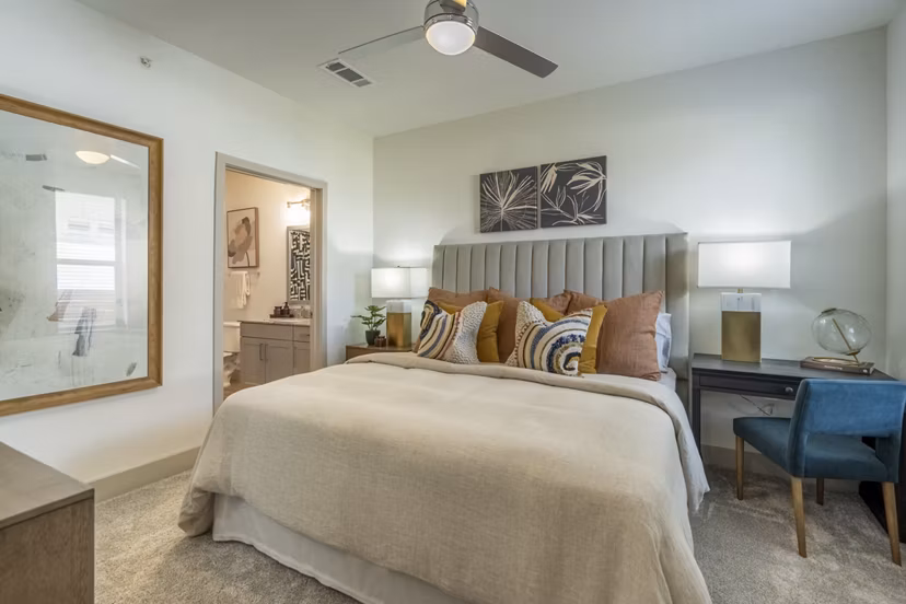 Elegant bedroom with modern decor at Alta Berry Creek Apartments
