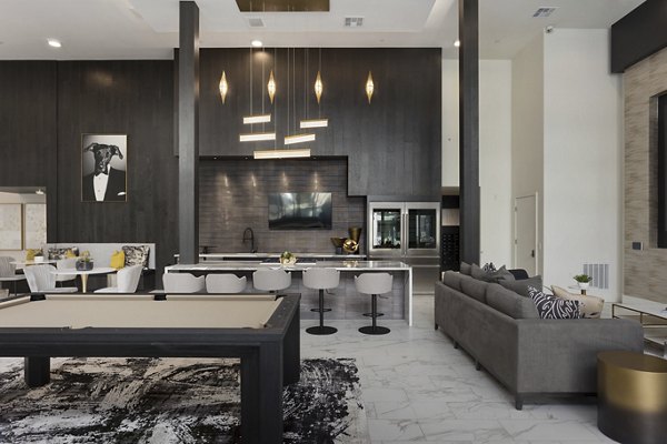 Clubhouse with modern design and communal seating at Alta Biltmore luxury apartments