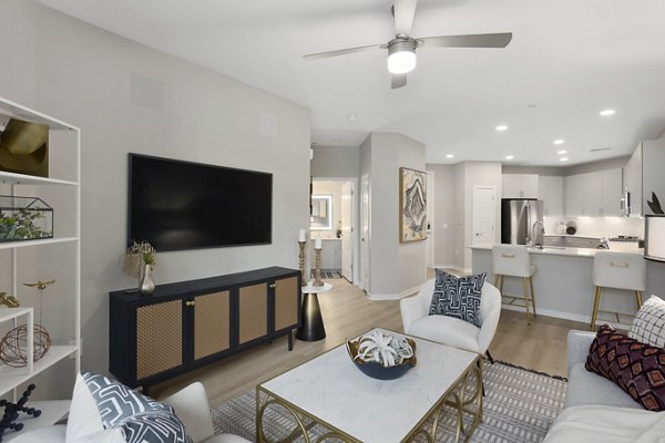 Spacious living room with contemporary decor at Alta Biltmore Apartments, showcasing luxury living in a prime location
