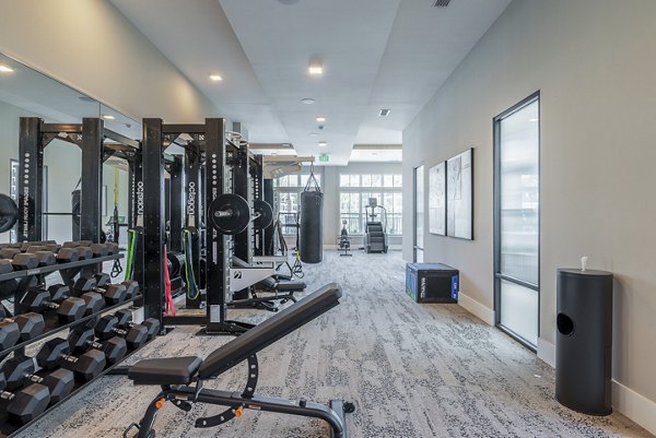 State-of-the-art fitness center with modern workout equipment at Alta Citron Apartments
