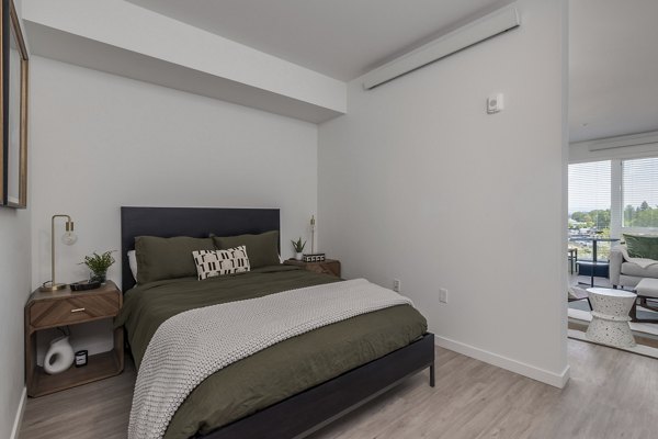 Elegant bedroom with stylish decor at Alta Civic Station luxury apartments