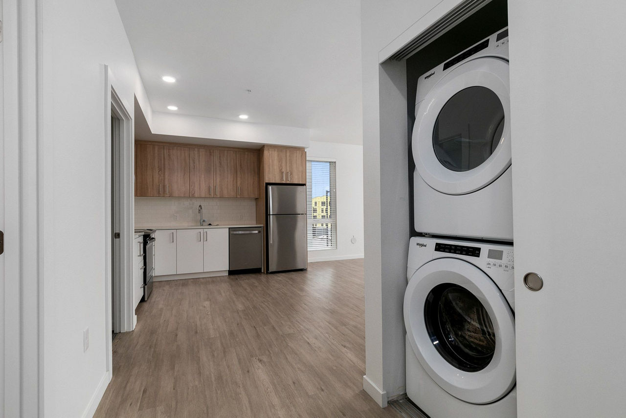 Laundry room at Alta Civic Station