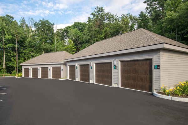 Garage parking at Alta Clara at the Fells Apartments, featuring ample space and modern design