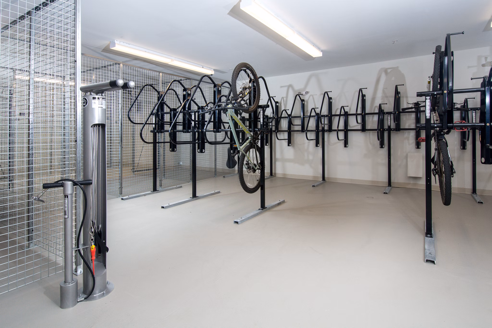 Secure bike storage facility at Alta Clara at the Fells Apartments, perfect for cycling enthusiasts