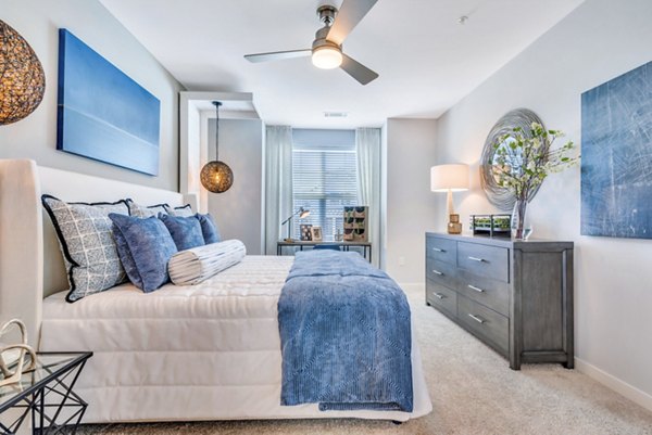 Inviting bedroom with modern decor at Alta Croft Apartments, perfect for relaxation in a luxurious setting