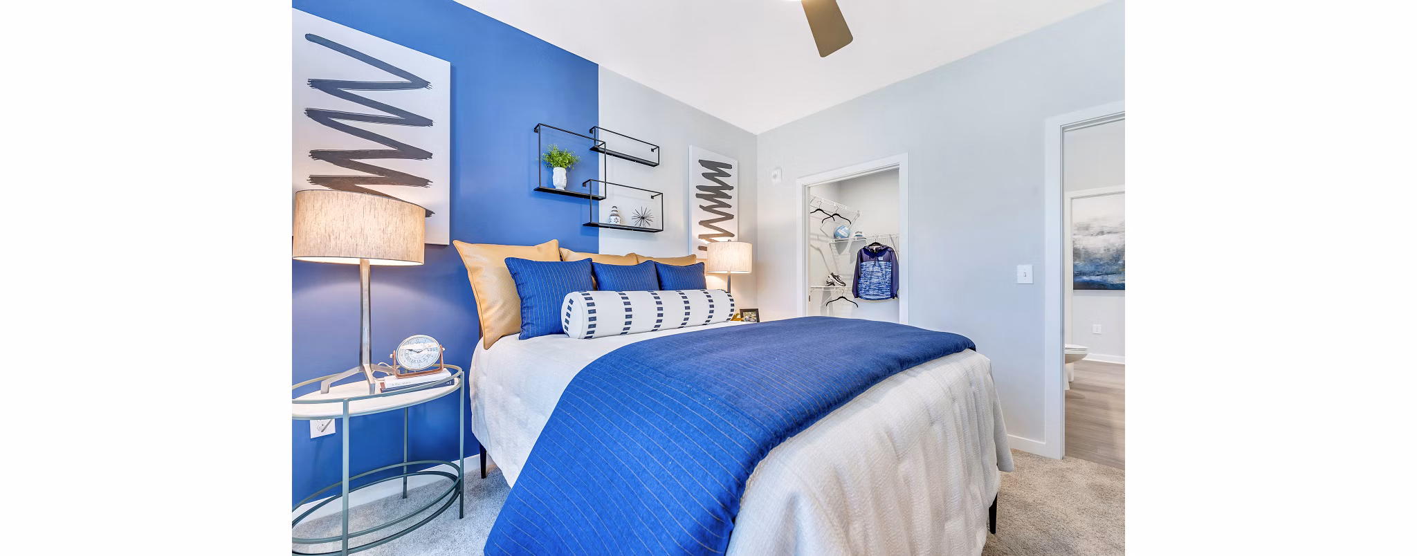 Modern bedroom with elegant decor at Alta Croft Apartments: Luxury apartments with premium amenities